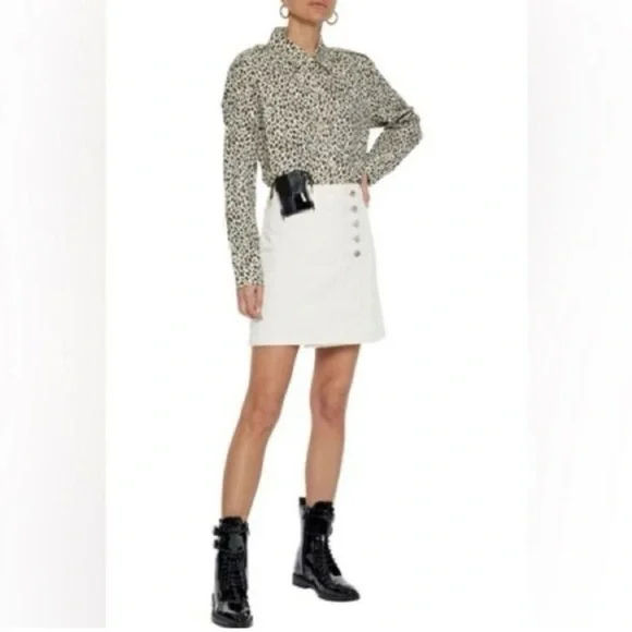 Current/Elliott Mini Jean Wrap Skirt Size 27 - Picture 3 of 13